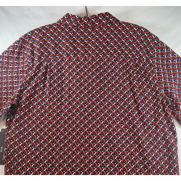 Shaquille O'Neal XLG Mens Shirt Button Short Sleeve Size XLT Red White Black NWT - Picture 5 of 16